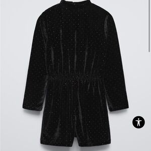 Zara girls sparkly velvet jumpsuit. 9 yrs